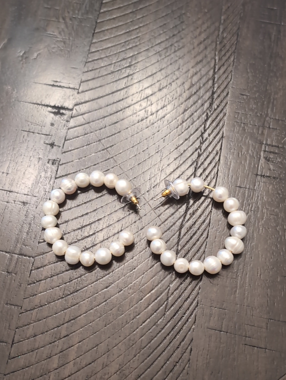 Tuckernuck Jewelry Large Pearl Hoop Earrings. Tried on but never worn.